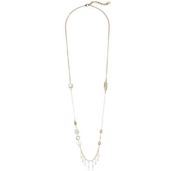 Lucky Brand Long Pearl And Amazonite Necklace - Picture 5 of 7